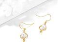 wholesale 14K Gold Celtic Pearls Drop Dangle Hook Earrings with Swirls and Butterflies-0-18