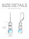 wholesale 925 Sterling Silver Platinum Plated Blue Opalite Chain Link Drop Earrings-0-3