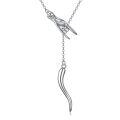 wholesale 925 Sterling Silver Cornicello Italian Horn Pendant Necklaces for Women Men Protection  45cm Chain Length-0-0
