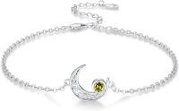 wholesale 925 Sterling Silver Moonstone Birthstone Moon Bracelet Butterfly Dragonfly Celtic Jewelry for Women-08 Aug-birthstone