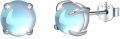 wholesale 925 Sterling Silver Moonstone Stud Earrings - Synthetic Round Hypoallergenic Jewelry for Women-0-0