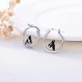 wholesale 925 Sterling Silver Penguin Enamel Huggie Hoop Earrings for Women Girls-0-1