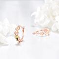 wholesale Rose Gold 925 Sterling Silver Bee and Flower Design Huggie Hoop Earrings  for Women-0-3