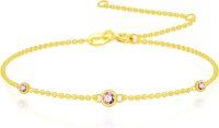 wholesale 14K Gold 12 Birthstone Adjustable Bracelet for Women Wife Mom GF 6 5 7 5 -10-Pink Tourmaline