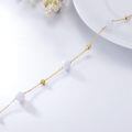 wholesale 14k Gold White Opal Ball Bead Station Chain Bracelet-0-3
