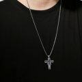 wholesale 925 Sterling Silver Crucifix Pendant Cross Jesus Christ Religious Protection Mens Necklaces-0-1