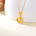 wholesale 18K Gold Flower Shape Diamond Pendant Necklace - 18th Anniversary Gift for Women-0-2