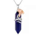 wholesale 925 Sterling Silver Lapis Lazuli Calla Lily Birthstone Pendant Necklaces Wholesale Gifts for Mom and Girlfriends-0-0