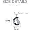 wholesale 925 Sterling Silver Wolf on Crescent Moon Necklace Gothic Jewelry for Men & Women -0-1