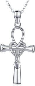 wholesale 925 Sterling Silver Heart Cross Pendant Necklace for Women Men Simple s-0-0