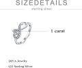wholesale TOUPOP 1 Carat Heart-shape Twisted Infinity Moissanite Engagement Rings For Women Sterling Silver Wedding Anniversary Ring Christmas Birthday Gift For Women Girlfriend Wife -0-5