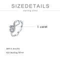 TOUPOP Sterling Silver Moissanite Heart Infinity Engagement Ring Gift-0-5