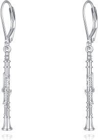 wholesale 925 Sterling Silver Clarinet Shaped Music Lover Earrings for Women Men s-Clarinet