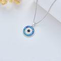 wholesale Sterling Silver Evil Eye Pendant Necklace for Women Greek Protection Amulet Gift-0-7