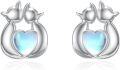 wholesale 925 Sterling Silver Heart-Shaped Cats Stud Earrings - Adorable Animal  for Her-0-0