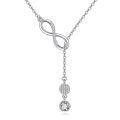 wholesale 925 Sterling Silver Necklace with Cubic Zirconia Accent Infinite Love Charm Pendant for Women-0-0