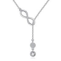 wholesale 925 Sterling Silver Necklace with Cubic Zirconia Accent Infinite Love Charm Pendant for Women-infinity sign