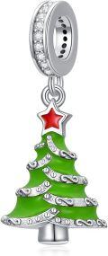 wholesale 925 Sterling Silver Christmas Tree Dangle Pendant Charm s for Women-0-1