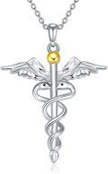 wholesale 925 Sterling Silver Caduceus Medical Symbol Pendant Necklaces for Women Men s-0-0