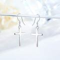wholesale 925 Sterling Silver Cross Dangle Hoop Earrings for Women and Girls Religious  Ideas-0-4