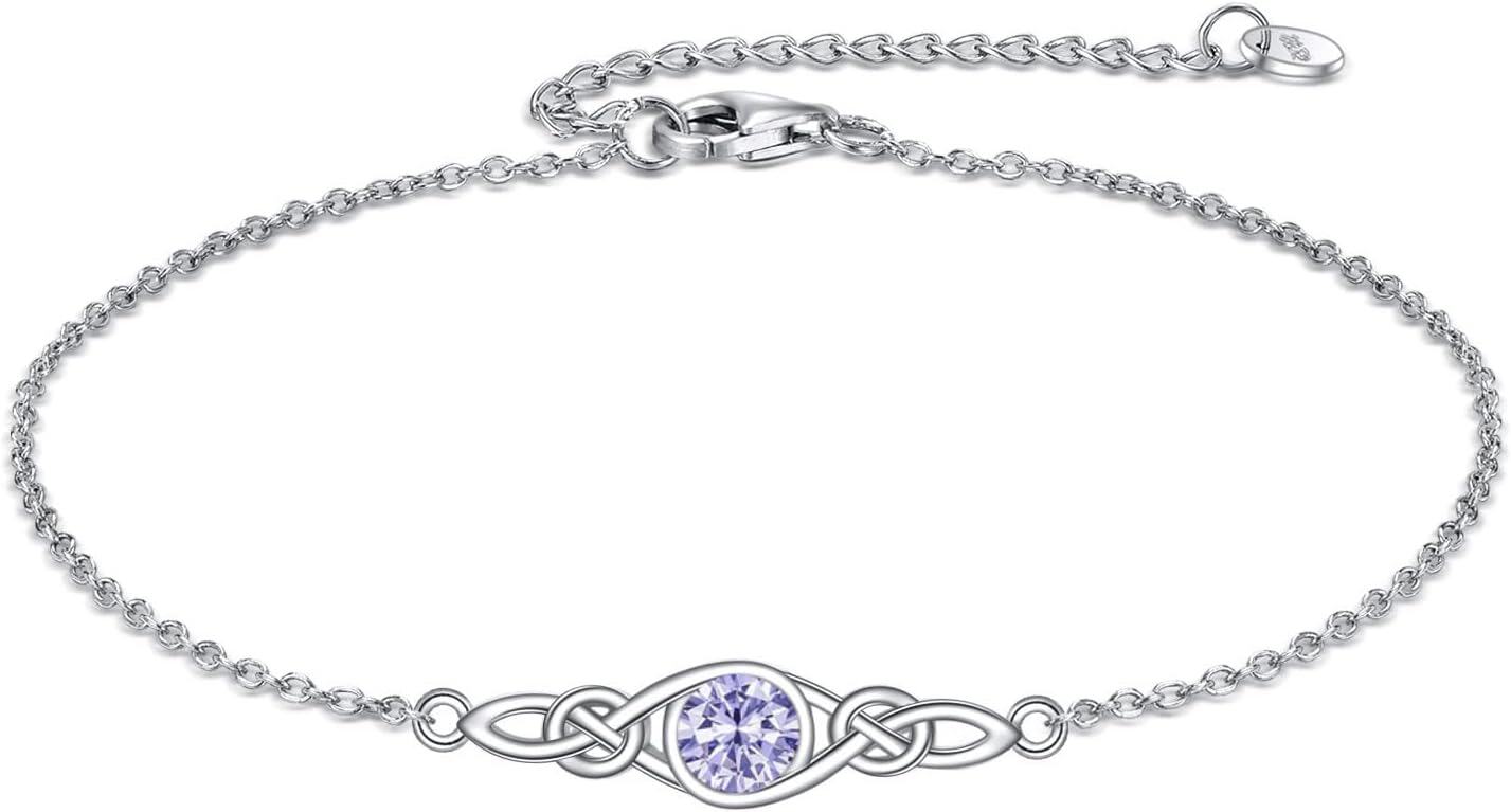 wholesale Sterling Silver Celtic Knot Bracelet w Mustard Seed Moonstone Birthstone-B-6-June