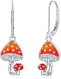 wholesale Sterling Silver Pumpkin Turkey Mushroom Dangle Earrings-0-0