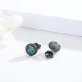 wholesale 925 Sterling Silver Turquoise Stud Earrings - Vintage Gothic Punk Style Jewelry for Women & Men-0-2