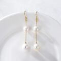 wholesale 14K Gold Freshwater Pearl Drop Dangle Hook Earrings for Women-0-1