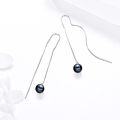 wholesale Sterling Silver Nature Stone Ball Threader Drop Earrings-0-9
