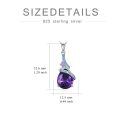 TOUPOP Sterling Silver Amethyst February Birth Flower Pendant Necklace-0-4