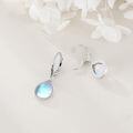 wholesale 925 Sterling Silver Teardrop Rainbow Moonstone Celtic Trinity Knot Drop Earrings-0-3