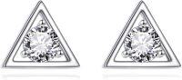 wholesale 925 Sterling Silver Triangle Cut Cubic Zirconia Stud Earrings-Cubic zirconia earrings