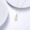 wholesale 10K Gold White Freshwater Cultured Pearl & Diamond Accent Pendant Necklace 17 Chain-0-3