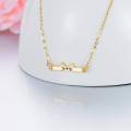 wholesale 14k Gold Cute Cat Bar Necklace With Paw Prints And Whiskers-0-3