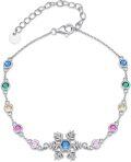 wholesale 925 Sterling Silver & Zircon Snowflake Bracelet, Elegant Christmas Gift for Women, Winter Birthday Jewelry, Fashionable & Versatile-0-0