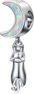 wholesale 925 Sterling Silver with Opal Cat Charm Bracelet for Women – Dainty Kitty Pendant Gift for Cat Lovers-0-0