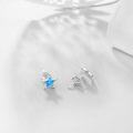 wholesale 925 Sterling Silver White Opal Crescent Moon & Star Stud Earrings Celestial s for Women Girls-0-23