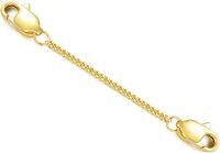 wholesale 10K Gold Yellow 1 2 3 Necklace Extender Chain w Double Clasps Bracelet Anklet Extension-Style 8 1inch