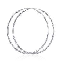 wholesale 925 Sterling Silver Hoop Earrings Polished Round Circle Endless 20 80mm-Diameter 60mm Large Hoop Earrings