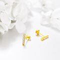 wholesale  14K Gold Solid Tiny Stud Earrings for Women Men -0-4
