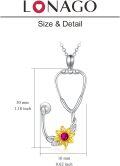 wholesale Sterling Silver Sunflower RN Caduceus Nursing Pendant-0-35