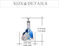 wholesale 925 Sterling Silver Blue Crystal Angel Heart Pendant Forever Love Memorial Urn Keepsake Necklace for Ashes with Funnel and Fill Tool-0-3