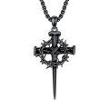 wholesale 925 Sterling Silver Crown of Thorns and Nails Cross Necklace Religious Gifts for Men Women-0-8
