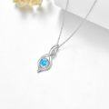 wholesale 925 Sterling Silver Infinity Blue Topaz & White Sapphire Pendant Necklace for Women-0-2