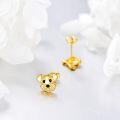 wholesale 14K Gold  Dog Face Stud Earrings - Cute Pet Lover Gift for Her-0-2