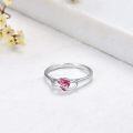 wholesale TOUPOP Rings For Women Sterling Silver Pink Tourmaline Infinity Love Heart Rings With Crystal Anniversary Christmas Valentines Mothers Day Promise Jewelry Gifts For Women Girls Her Wife Mom -0-4