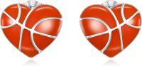 wholesale 925 Sterling Silver Heart-Shaped Basketball Stud Earrings for Sports Lovers Gift-02-basketball