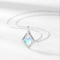wholesale 925 Sterling Silver Blue Moonstone Heart Pendant Necklace for Women-0-1