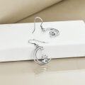 wholesale 925 Sterling Silver Rabbit Moon Earrings with Star Accents - Hypoallergenic Nickel-Free Dangle Earrings for Women Girls - Cute Bunny Jewelry Gift for Christmas Birthday Anniversary-0-3
