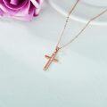 wholesale Solid 14K Gold Faith Cross Pendant Necklace for Women - 16 Chain Length-0-8